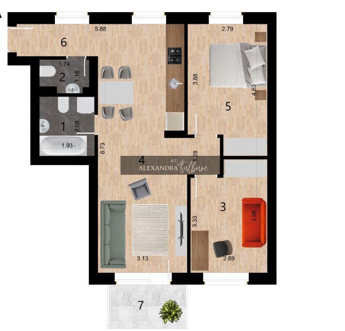 Apartament 3 camere, 2 bai, balcon, etaj intermediar, garaj, Zorilor - 6