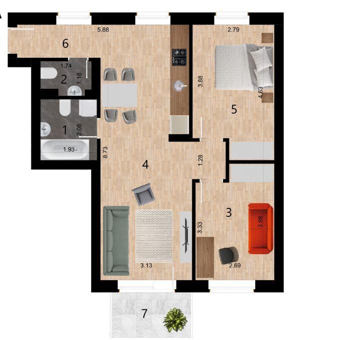 Apartament 3 camere, 2 bai, balcon, etaj intermediar, garaj, Zorilor - 6