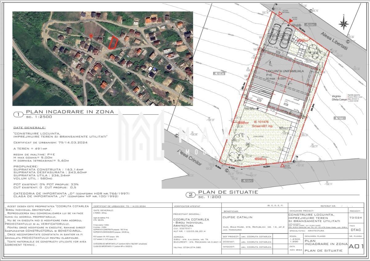 Teren intravilan de vânzare | Șură Mare | 491 mp | două străzi - 3