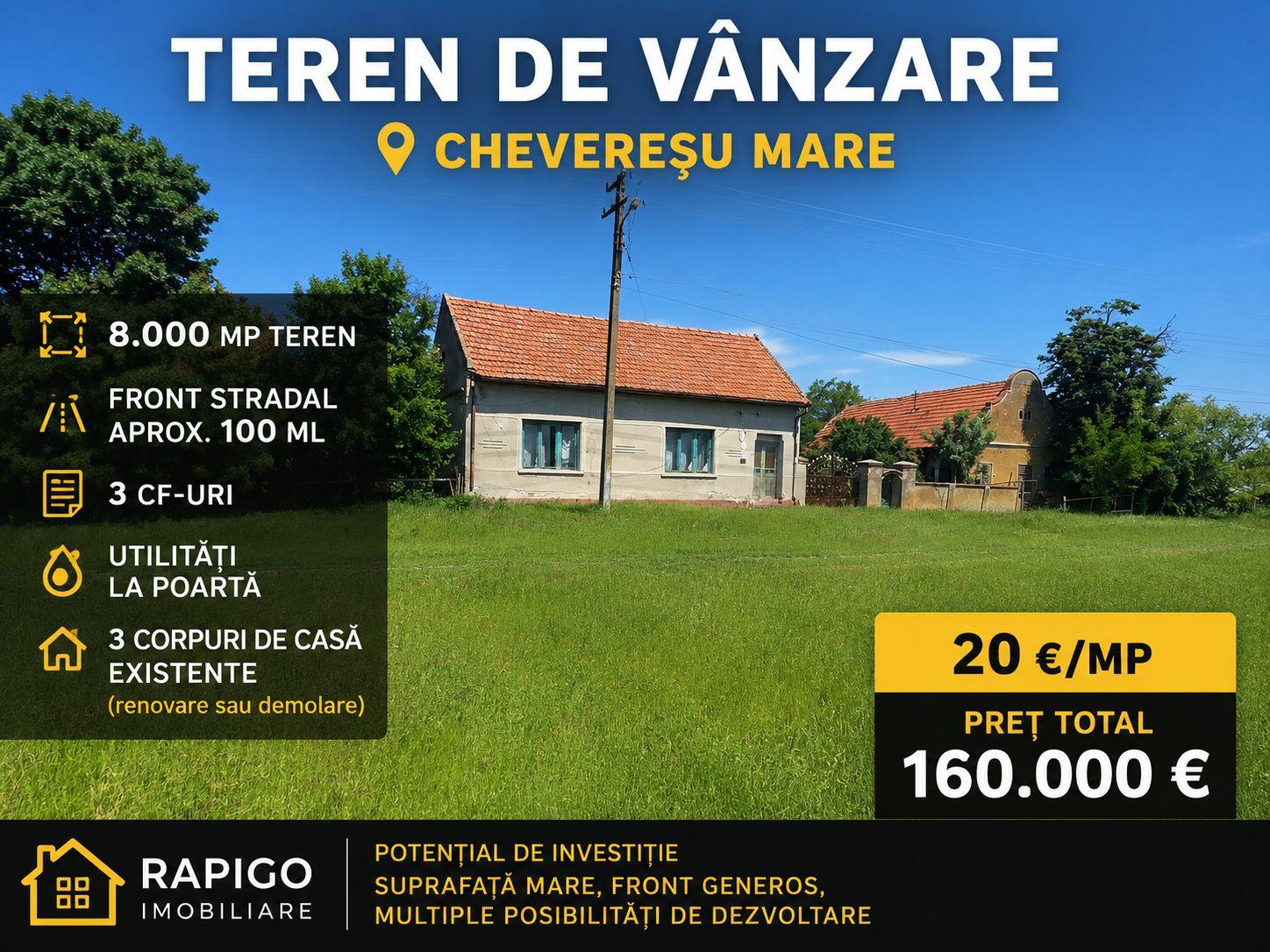 Teren vanzare-8000 m2-Cheveresu Mare -100 m front stradal - 1
