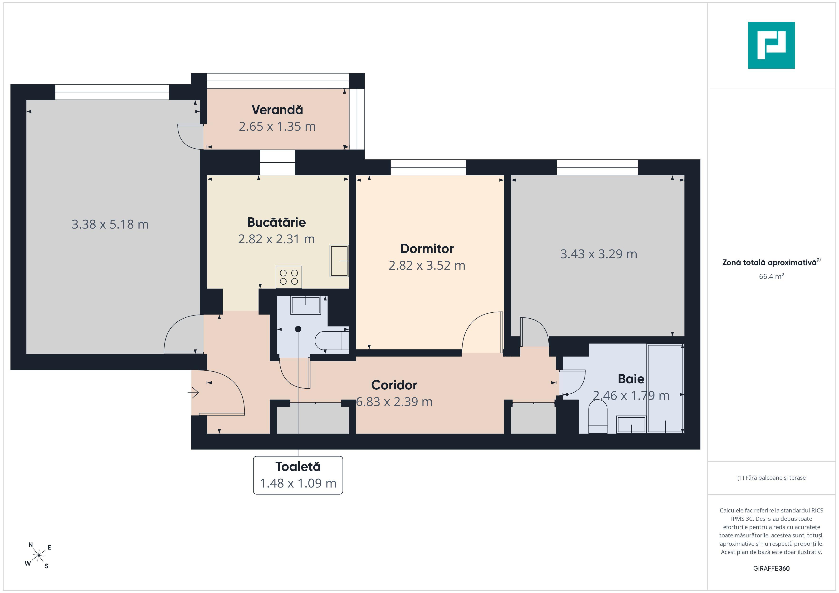 Apartament 3 camere, 64 mp, Str. Aluminei, Oradea - 10