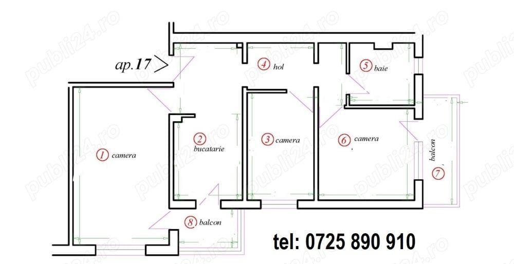 Apartament cu 3 camere de vanzare sau de inchiriat - 10