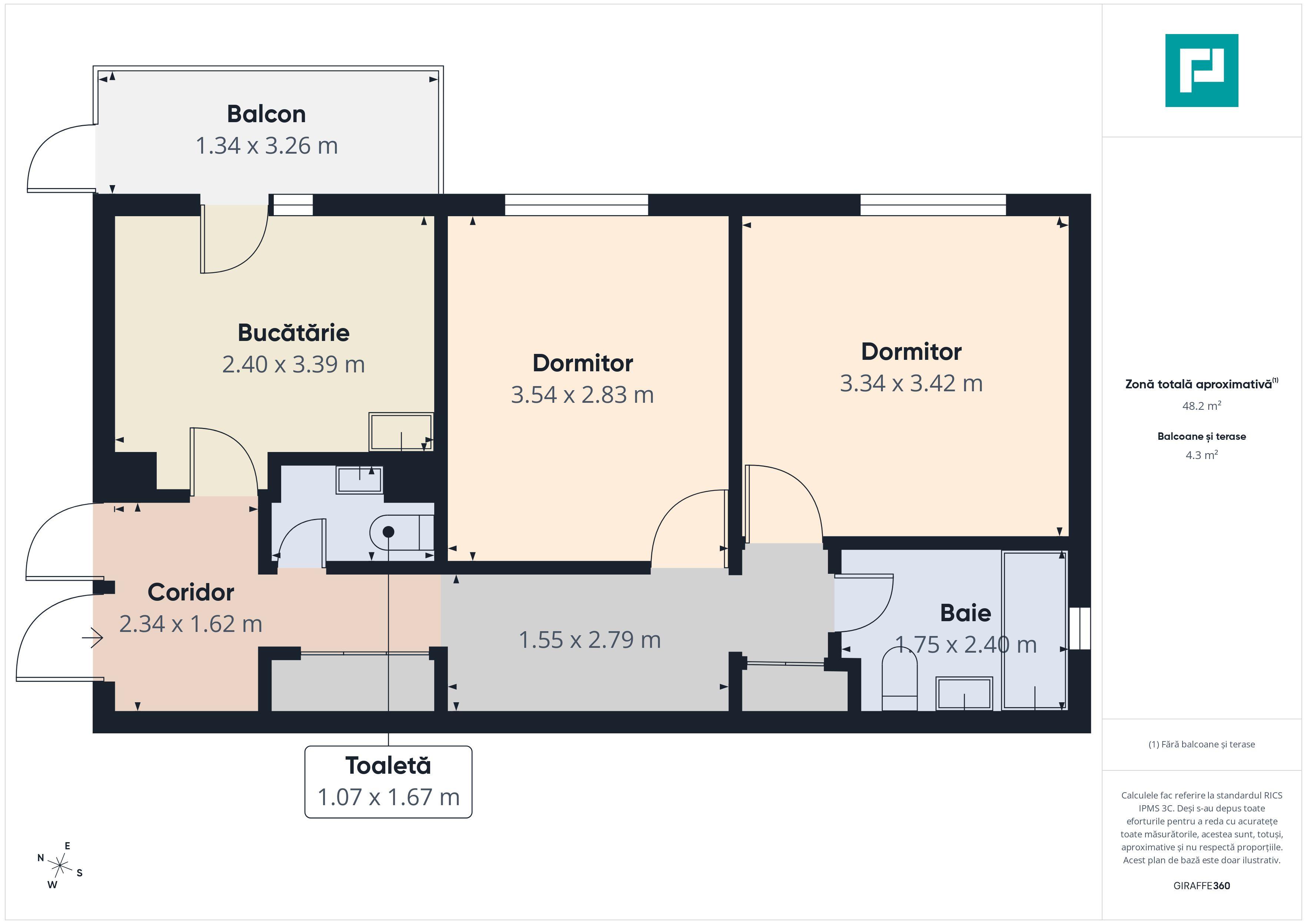Apartament 3 camere ,68 mp, Str.Moldovei-Rogerius - 10