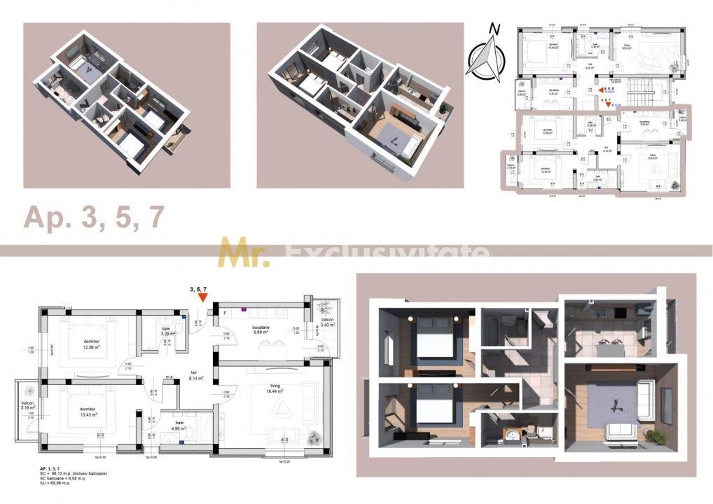 Apartament 3 camere, str Primăverii! - 7