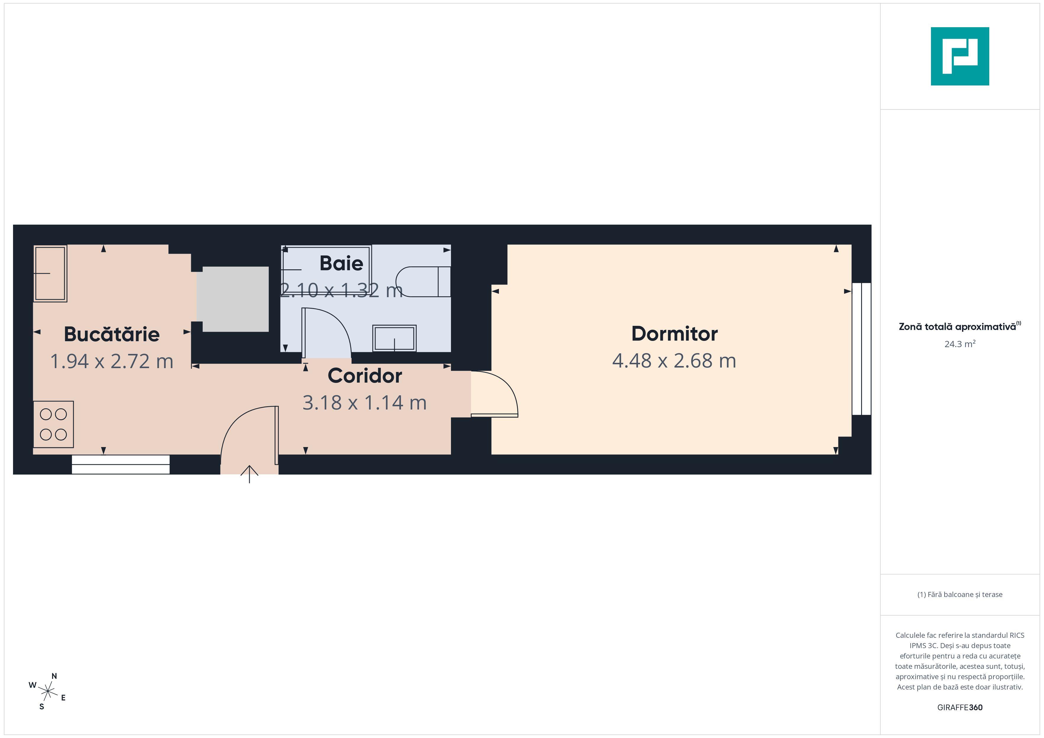 Apartament cu o cameră zona Vârful cu Dor - 7