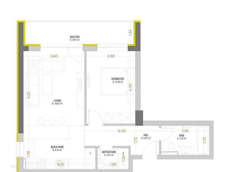 NU RATA 2 CAMERE OPEN SPACE URBAN PLAZA TERASĂ PARCARE ETAJ 7 - 9