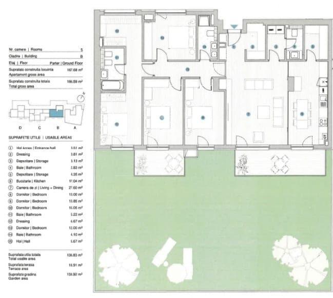 APARTAMENT PREMIUM CU 5 CAMERE ȘI GRĂDINĂ PRIVATĂ DE 160 MP - 23