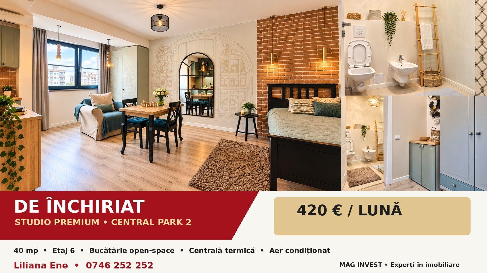 Studio premium de inchiriat - Central Park 2 - 40 mp, etaj 6 - 3