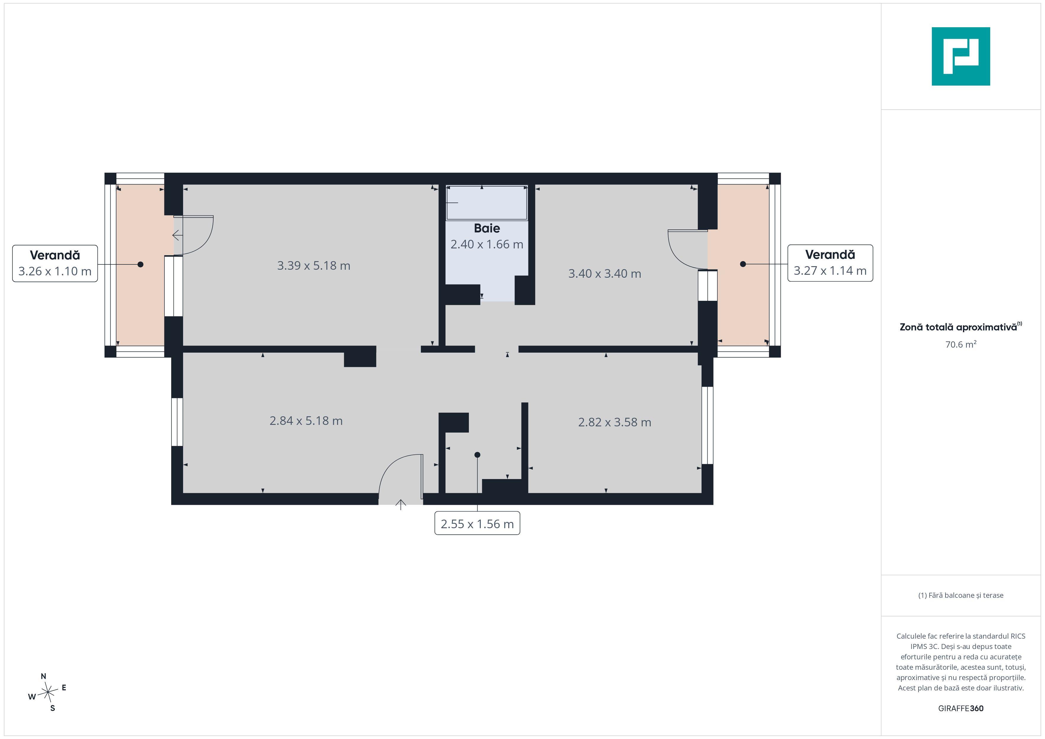 Apartament 3 camere, 64 mp, Str Lisabonei - 10
