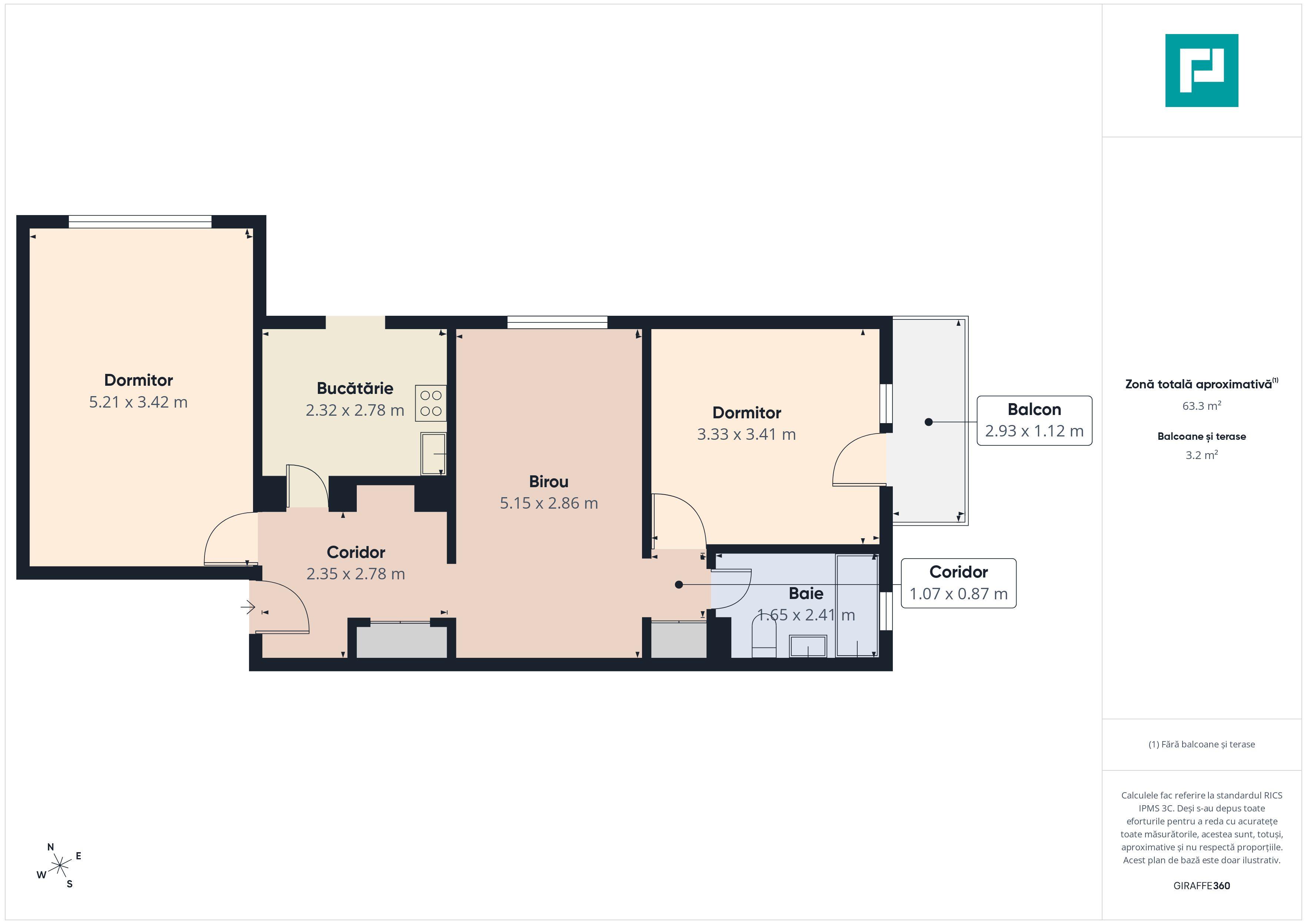 Apartament 3 camere, 63 mp, Decebal ,Oradea - 10