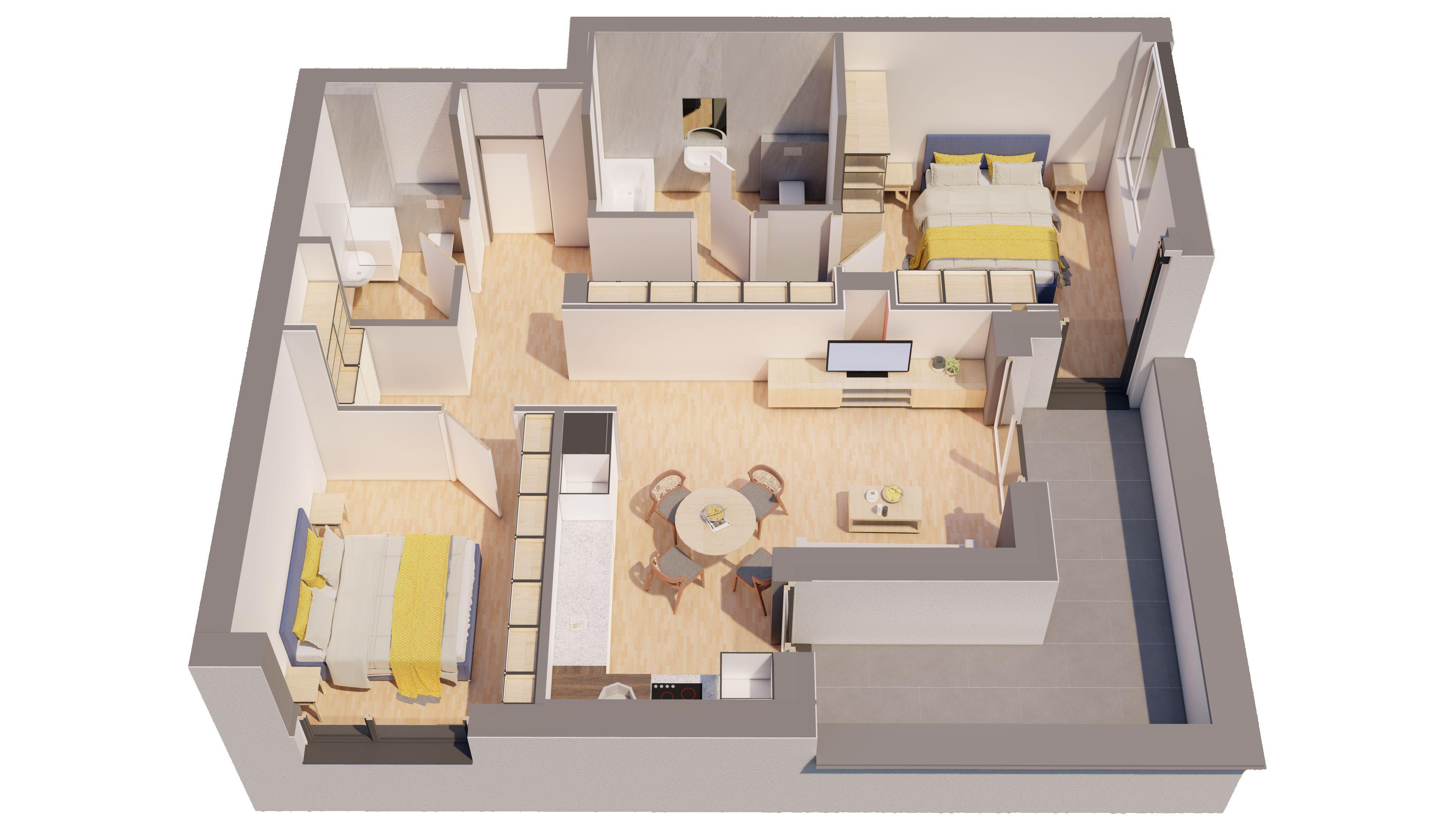Penthouse NOU 3 camere - ARED LANGA AFI - direct de la dezvoltator - 1