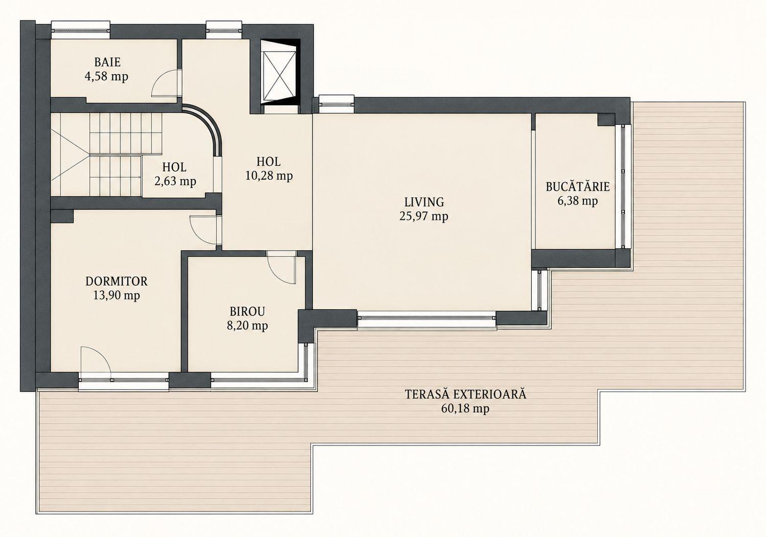 Apartament PREMIUM cu curte, terasă și lift cu acces direct în living - 51