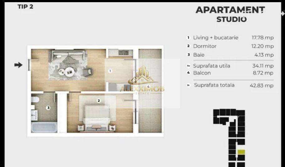 Studio de Vanzare - 2 Camere - 42 mp - 7