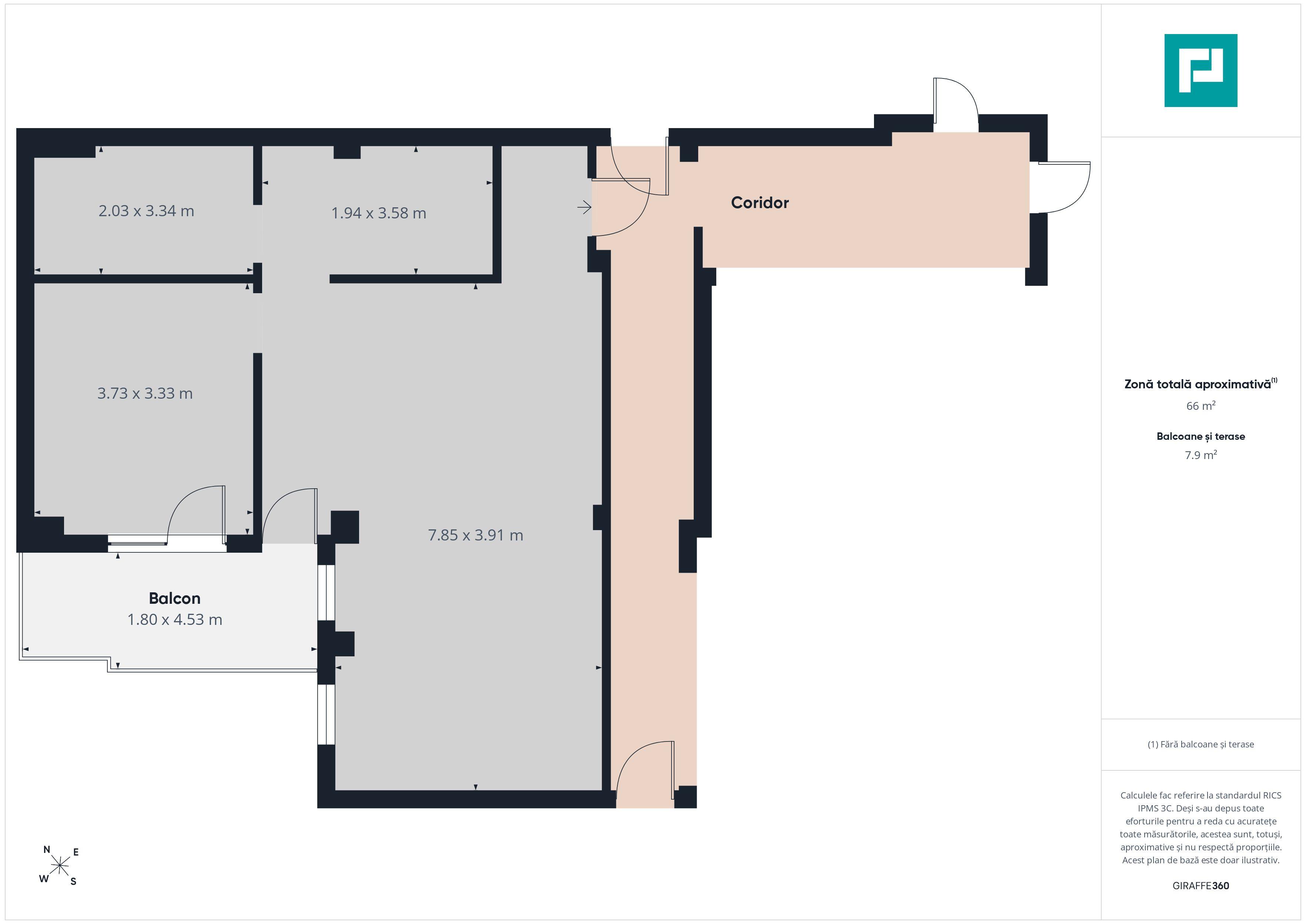 Apartament 2 camere, Iosia 65.92mp - 2