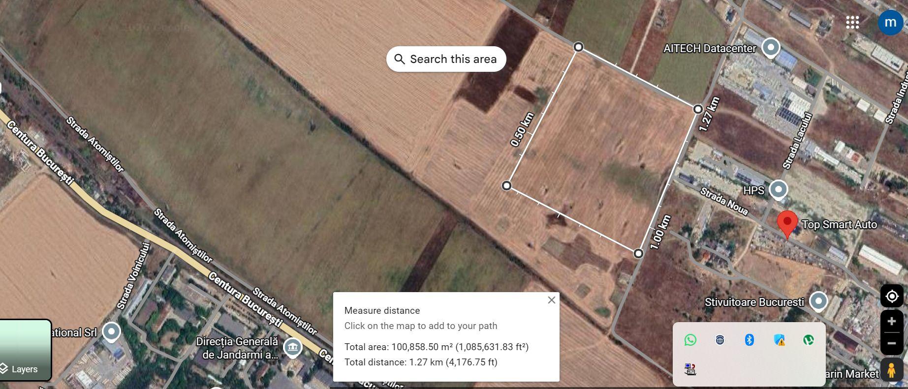 Vand teren intravilan 58.807 mp Magurele strada Fermei - 1