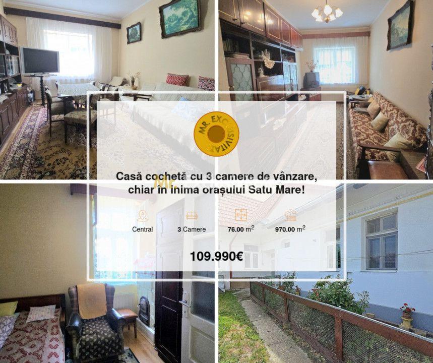 Casă cochetă cu 3 camere de vânzare, chiar în inima orașului Satu Mare! - 1
