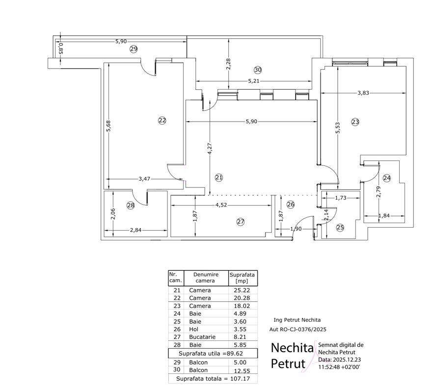 Vand Apartament 3 camere cu terasa in imobil nou Pipera - 11