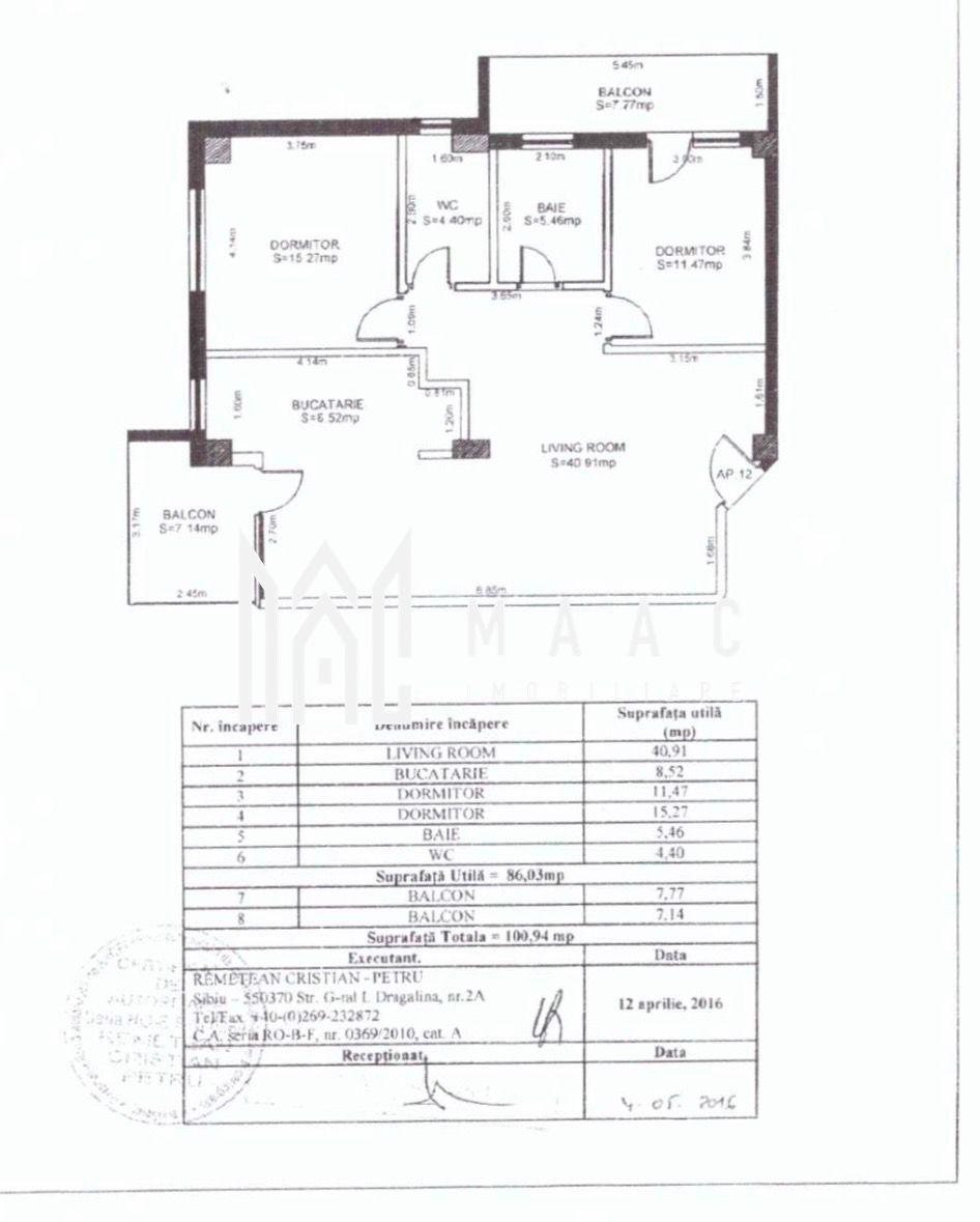 Apartament 3 camere de vânzare | Sibiu, Calea Dumbrăvii - 14