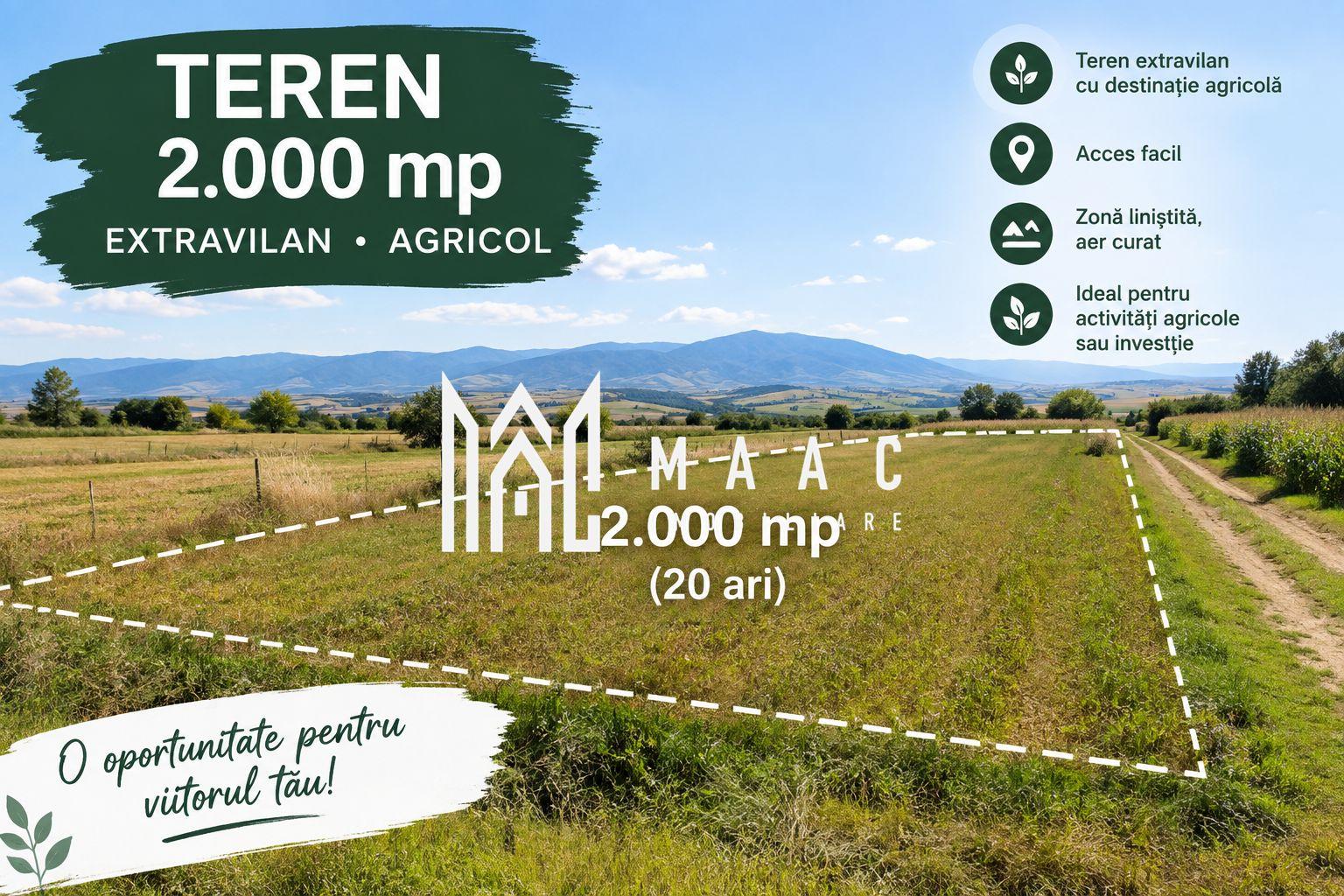 Teren extravilan de vânzare | Sibiu, Nord-Est | 2.000 mp - 1