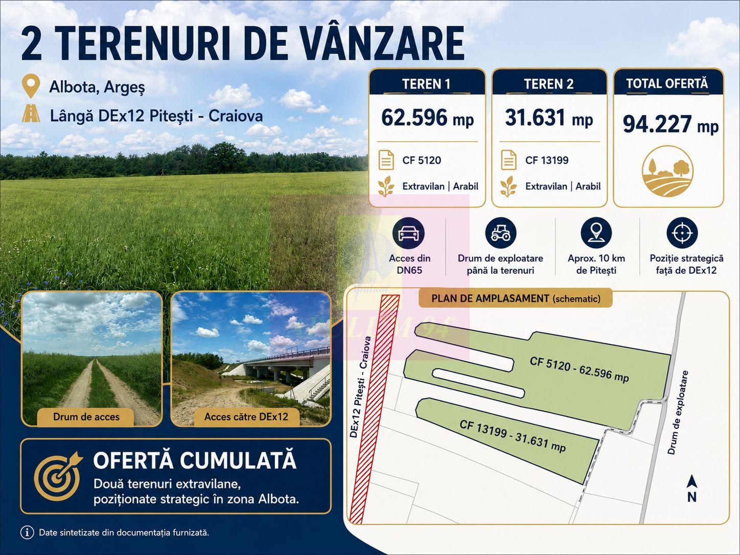 Terenuri cu potențial logistic și industrial, Albota, Argeș, lângă DEx - 1