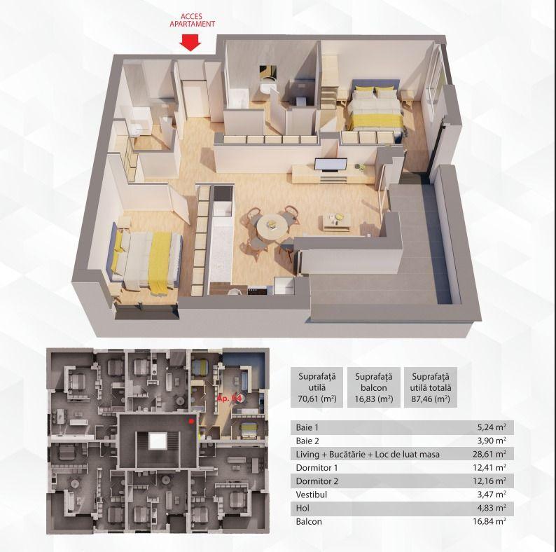 Penthouse 3 camere ARED - 104mp - 7
