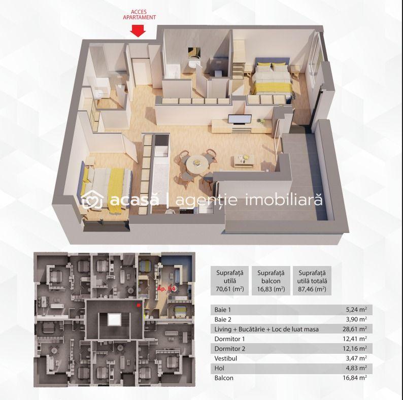 Penthouse 3 camere ARED - 104mp - 7