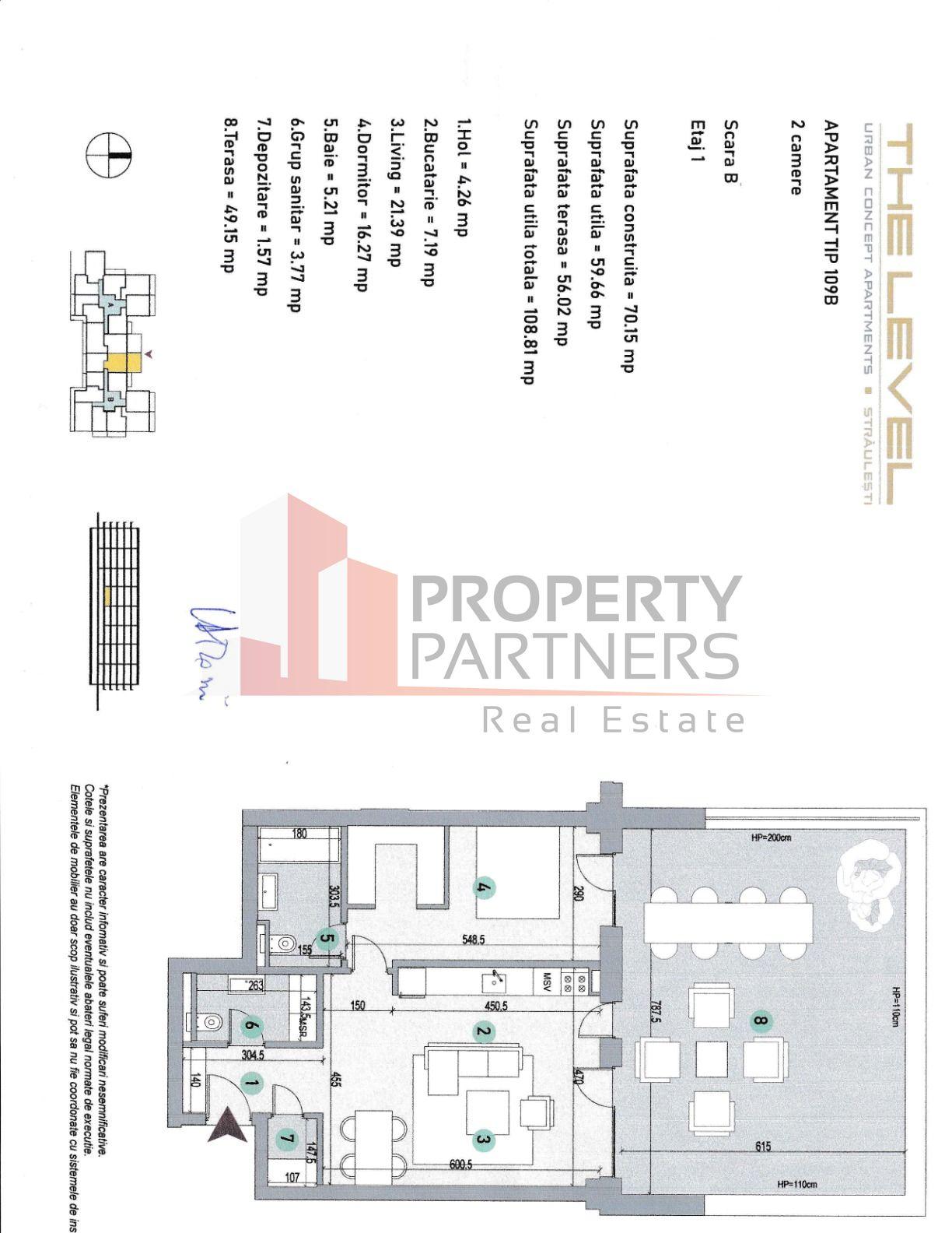 2 camere cu terasa 48 mp, Level Apartments 3 - 12