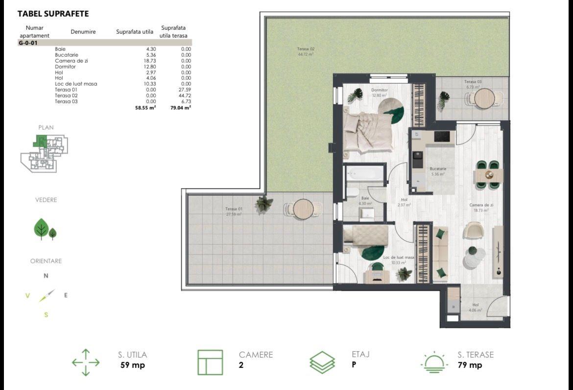 COM 0% Apartament nou cu 3 camere si gradina | Denya Forest - 11