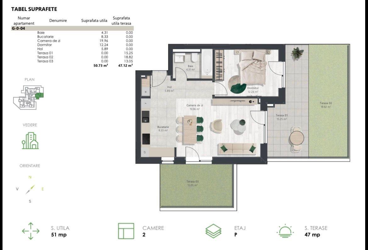COM 0% Apartament nou cu 2 camere si gradina | Denya Forest - 11