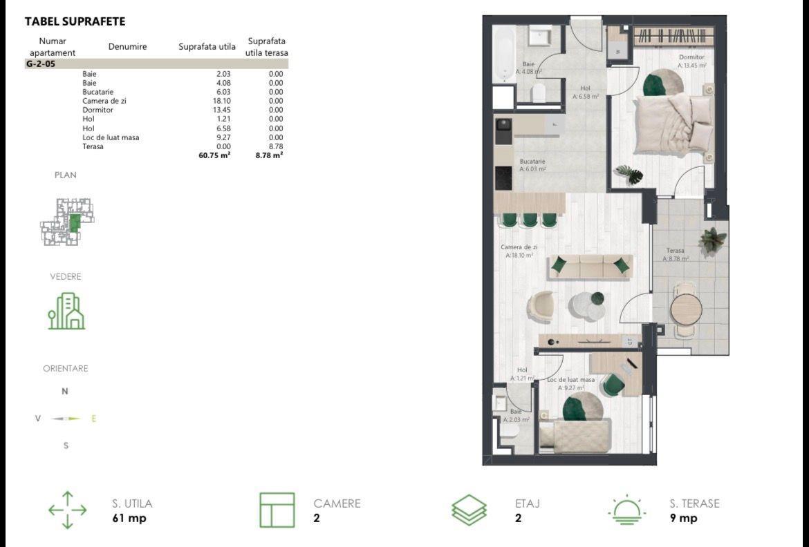 COM 0% Apartament superb cu 3 camere | Denya Forest - 11