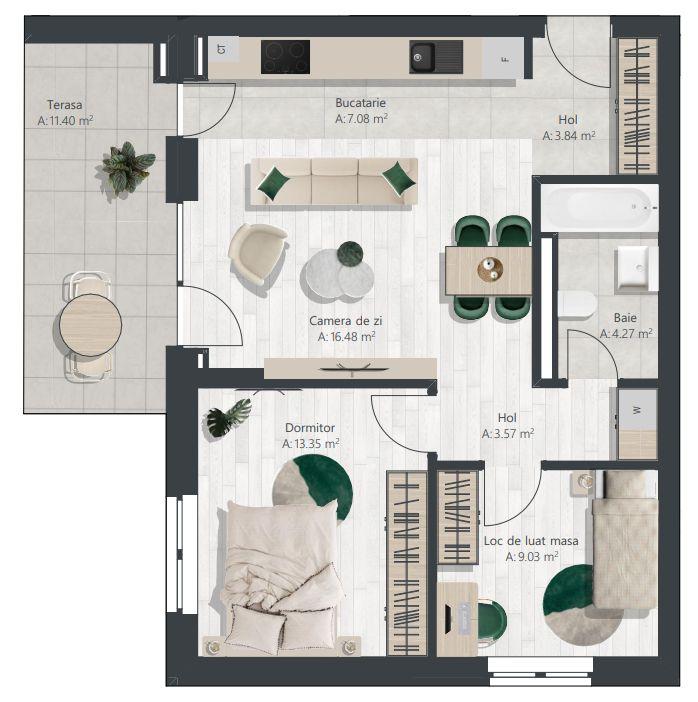 Apartament finalizat cu 3 camere | Denya Forest - 11