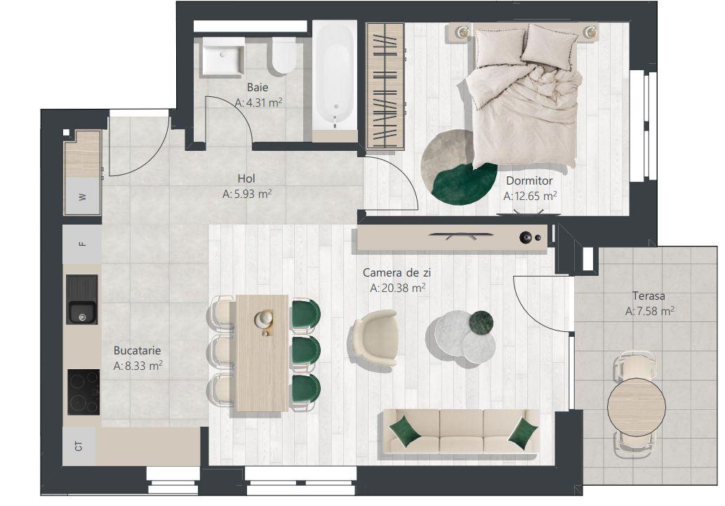 Apartament nou cu 2 camere | Denya Forest - 9