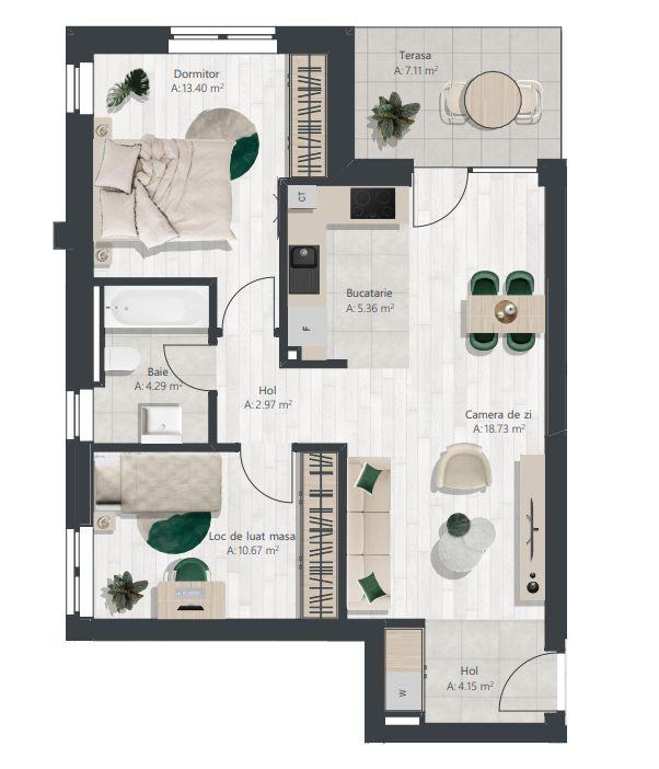 Apartament nou cu 3 camere | Denya Forest - 10