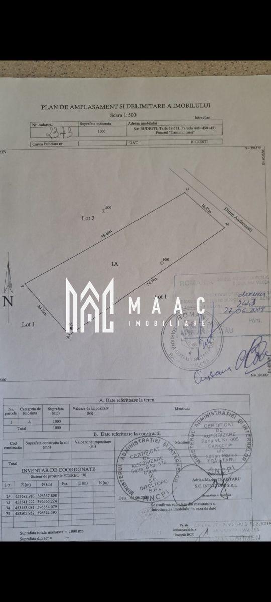Teren intravilan de vânzare | Budești | 1.000 mp - 7