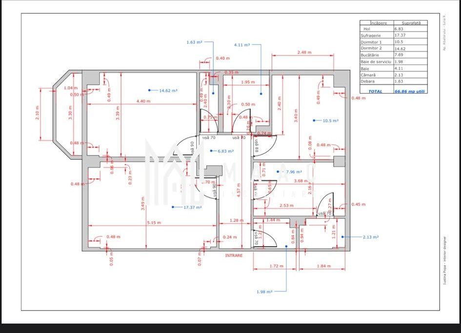 Apartament 3 camere de vânzare | Sibiu, Central | 67 mp - 1