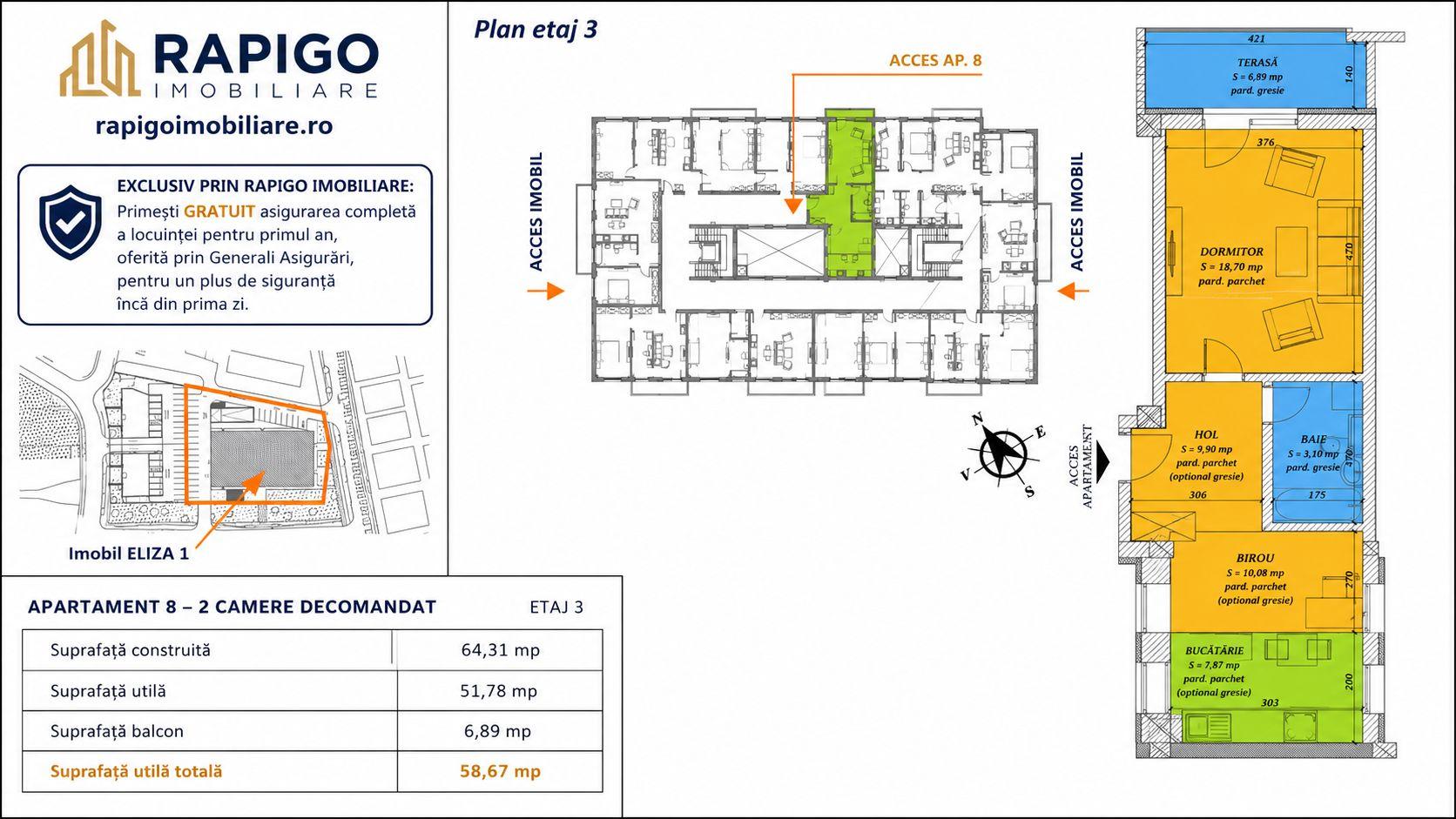 Apartament 2 cam– Eliza 1 Residence , Ap.8 - 1