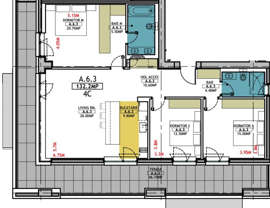 Stațiunea Mamaia - Vânzare apartament cu 4 camere, 3 bai cu vedere la lac. - 36