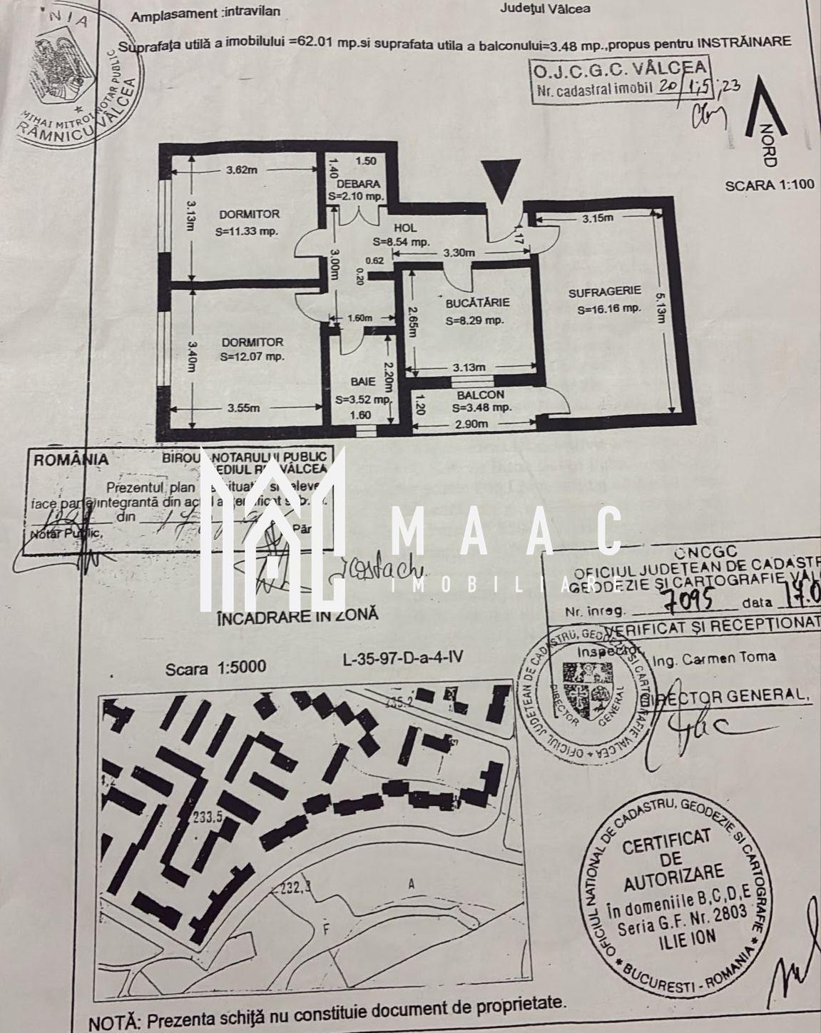 Apartament 3 camere de vânzare | Râmnicu Vâlcea, Ostroveni | et. 5 - 9