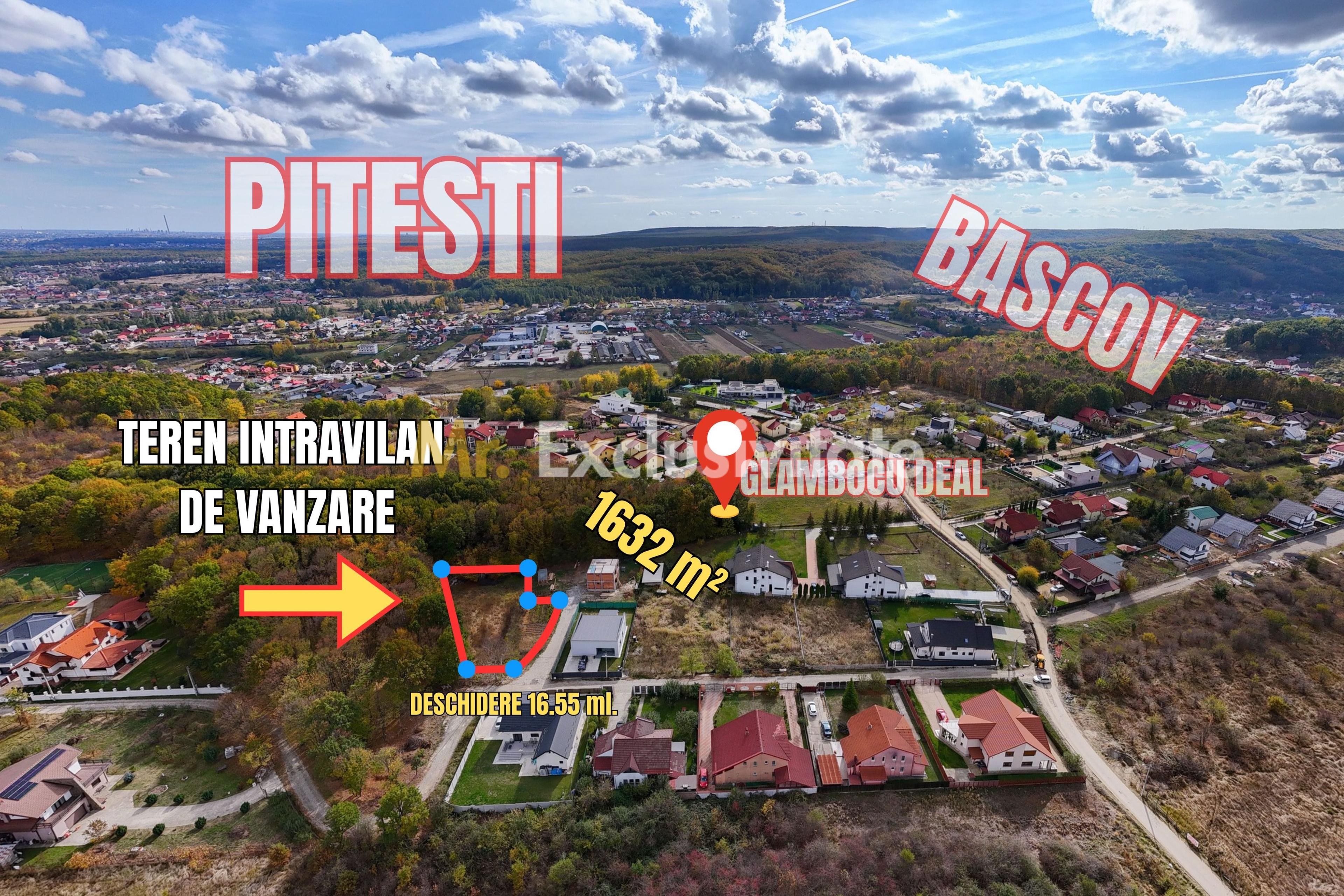 Teren de vanzare Bascov-Glamboc Deal, langa padure, toate utilitățile - 1