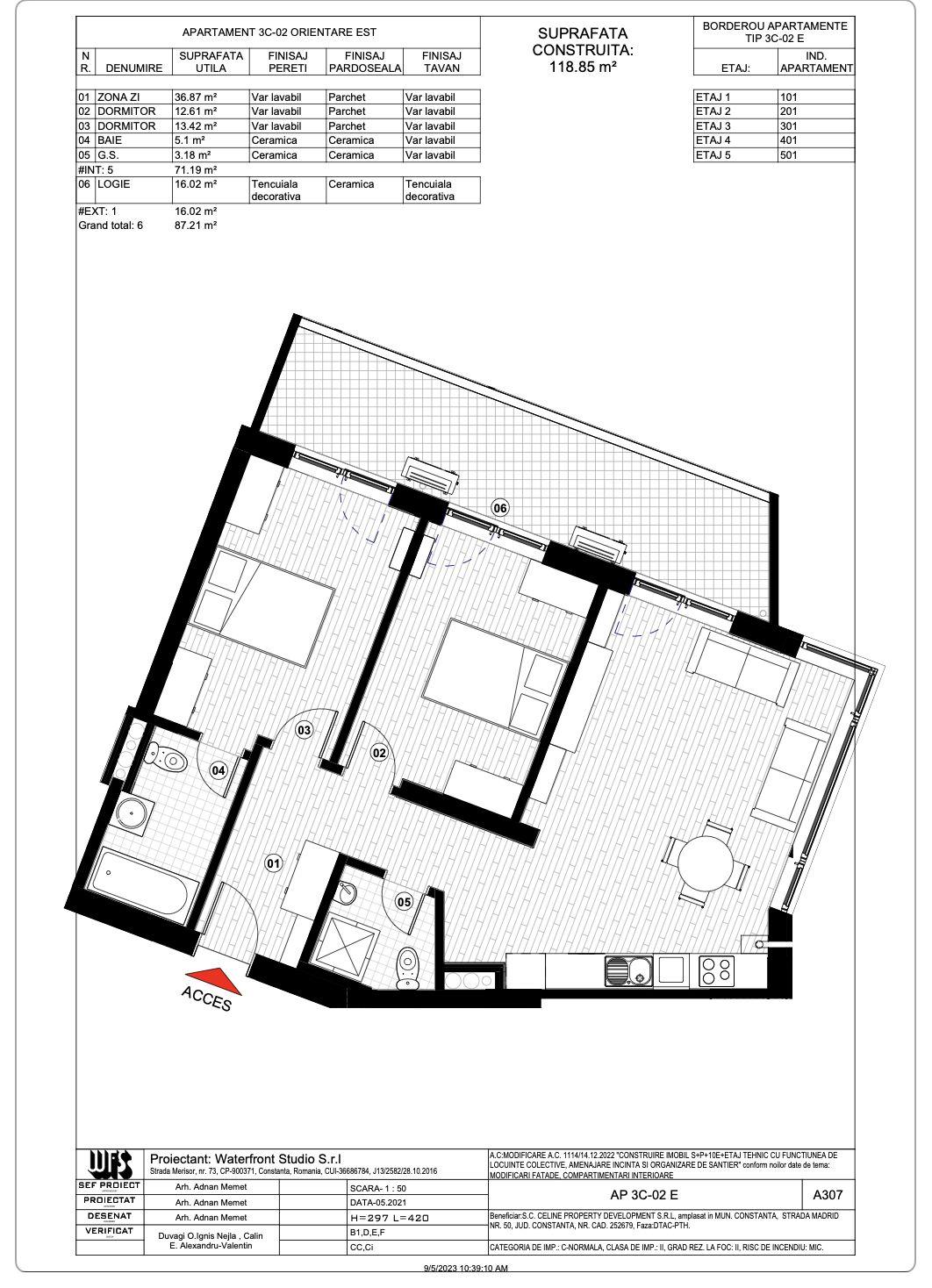 Tomis Plus - Celine Elegance - Vânzare apartament cu 3 camere, etaj 3. - 12