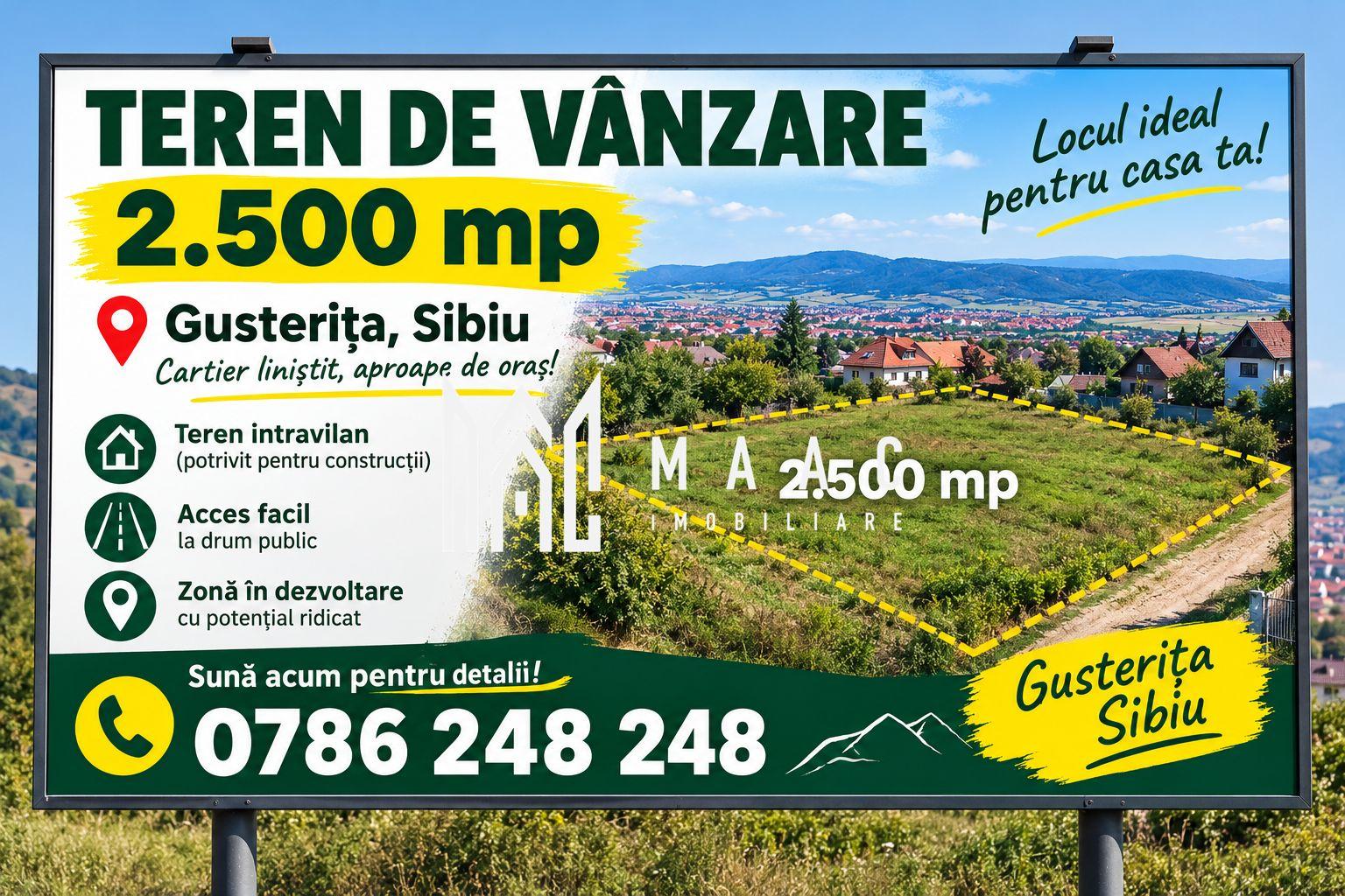 Teren intravilan de vânzare | Sibiu, Gusterița | 2500 mp - 2