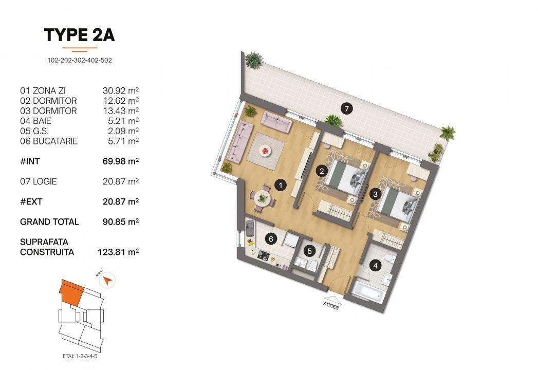 Tomis Plus - Celine Elegance - Vânzare apartament cu 3 camere, etaj 1. - 2
