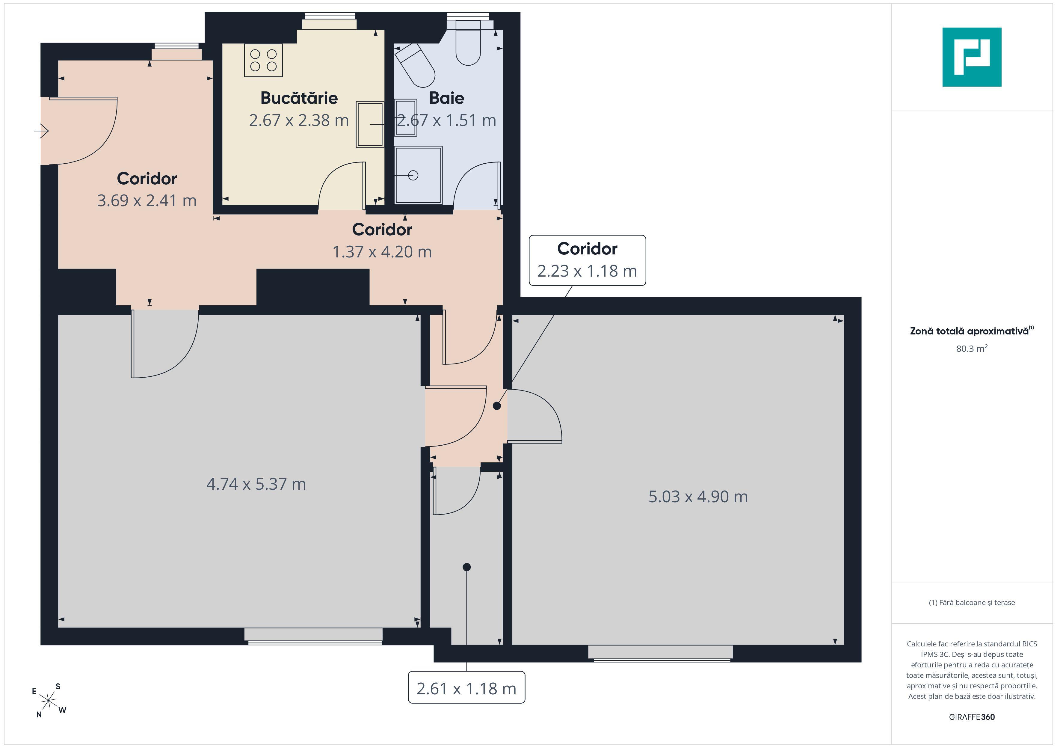 Apartament de închiriat cu 2 camere central, Arad - 7