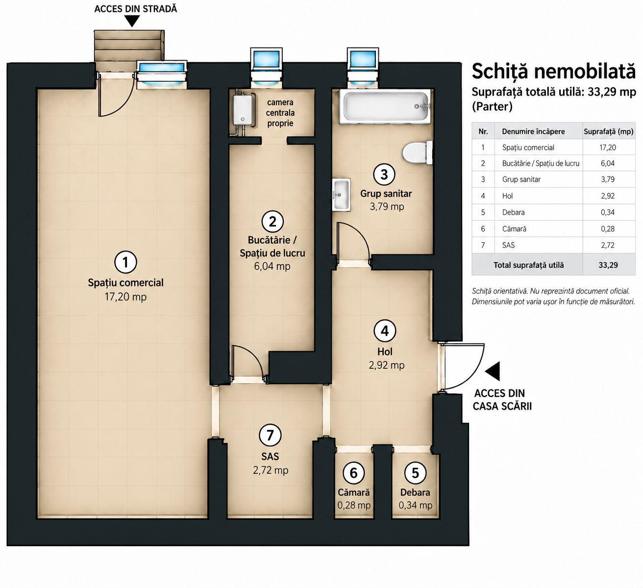 Spatiu comercial de inchiriat | 33,29 mp | Acces stradal | Crangasi - 1