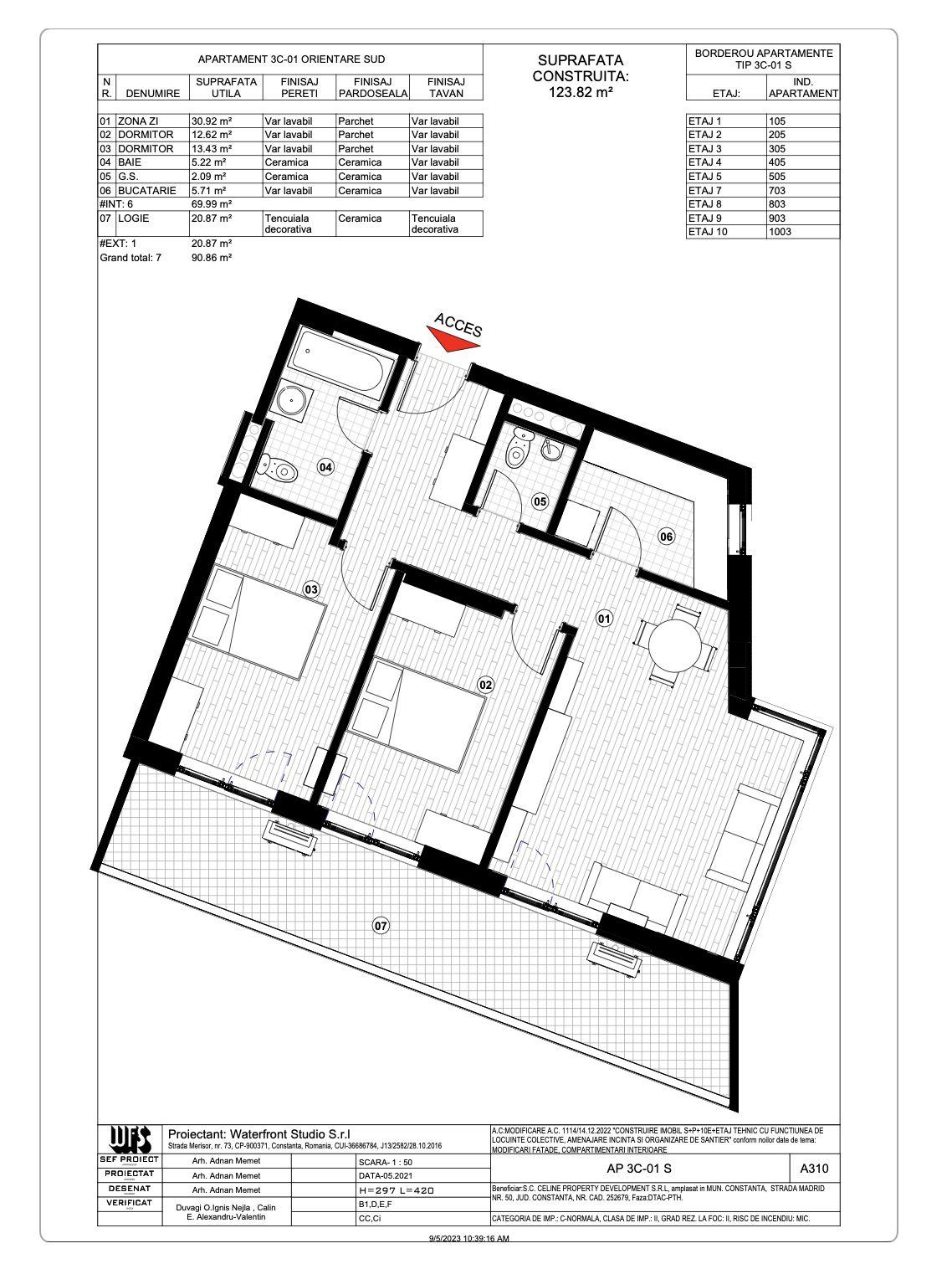 Tomis Plus - Celine Elegance - Vânzare apartament cu 3 camere, etaj 4. - 6