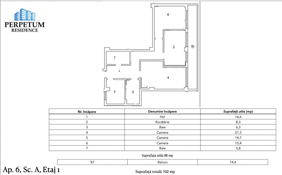 Tomis Nord - Vanzare apartament decomandat cu 3 camere, bloc nou. - 9