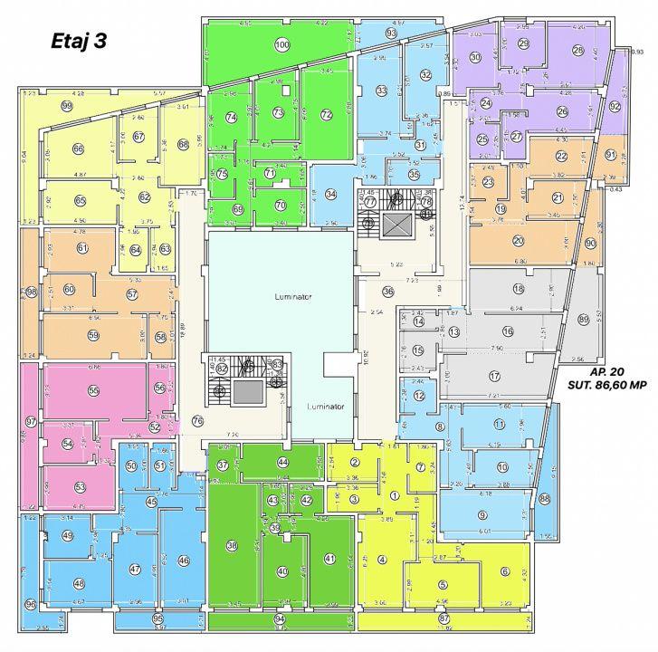 Tomis Nord/Carrefour -Vanzare apartament cu 2 camere, bloc nou. - 25