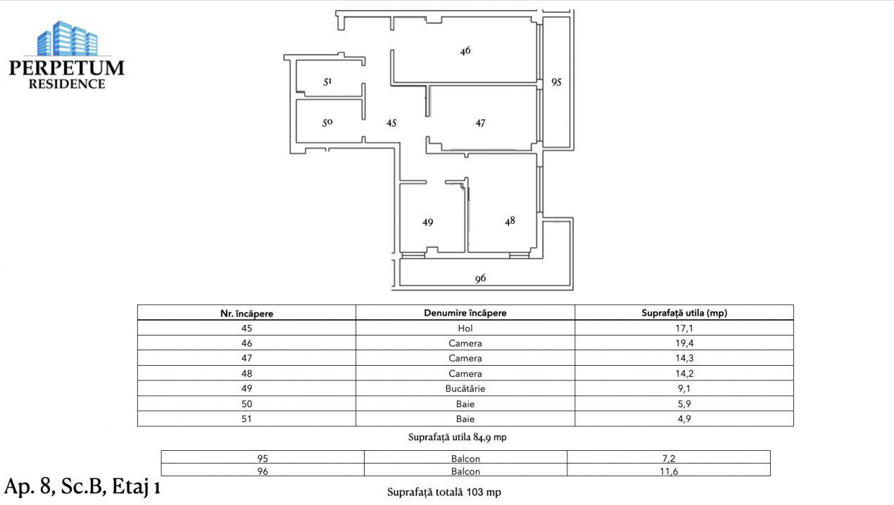 Tomis Nord - Vanzare apartament decomandat cu 3 camere, bloc nou. - 18