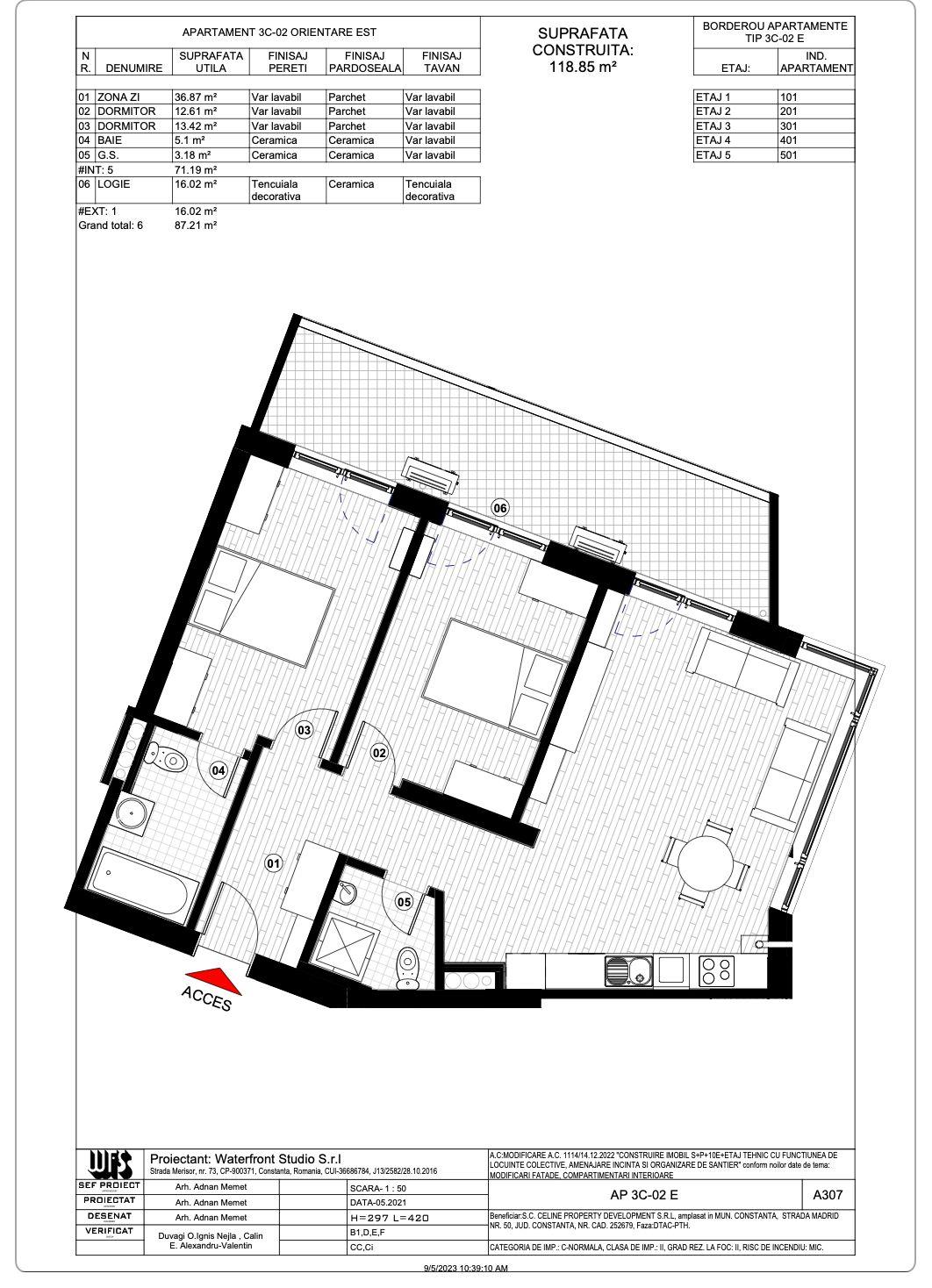 Tomis Plus - Celine Elegance - Vânzare apartament cu 3 camere, etaj 5. - 13