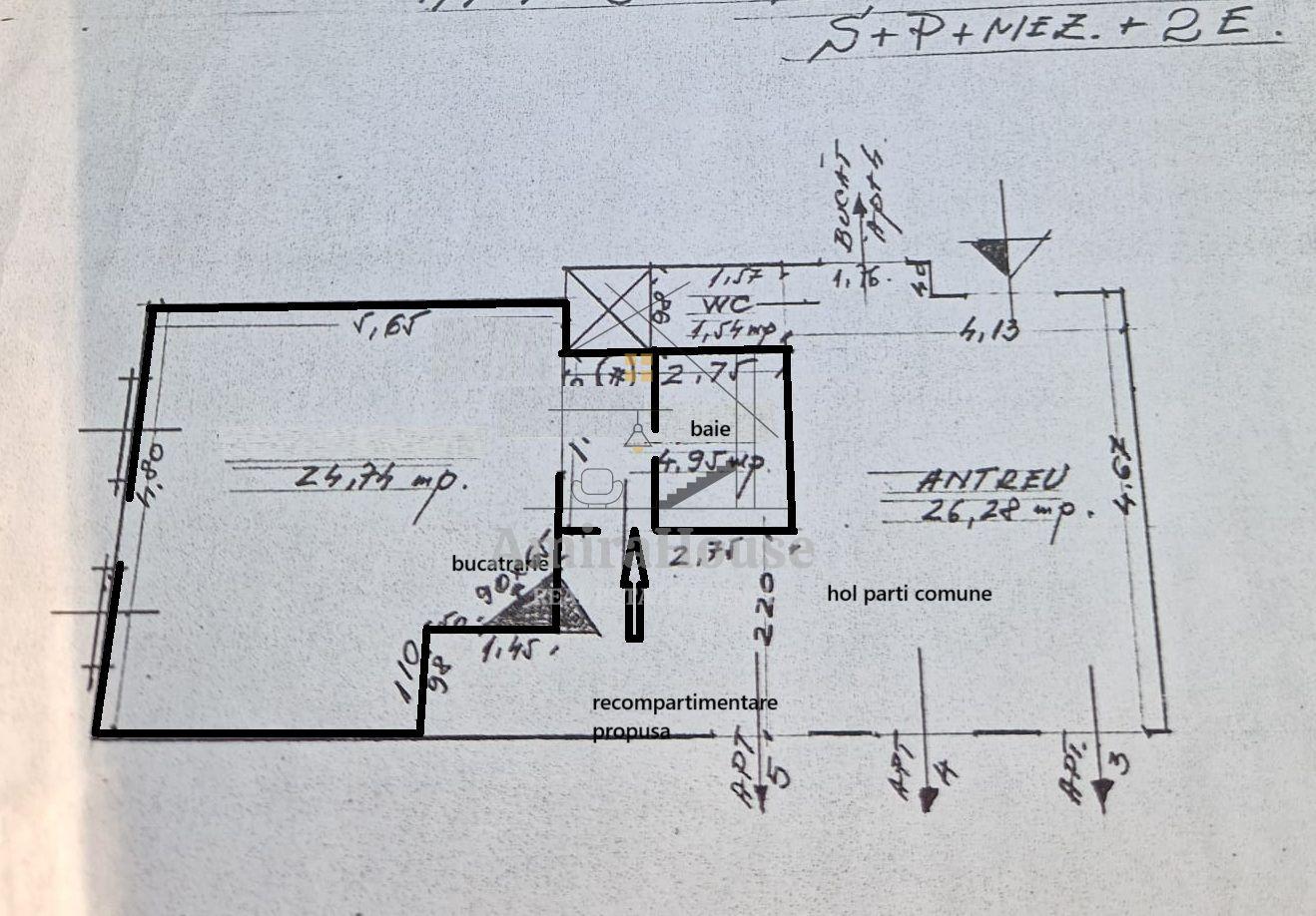 Apartament 1 camera, 36 mp, zona Camera de Comert, central - 9